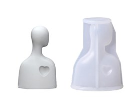 Molde silicona figura humana chica con corazon 